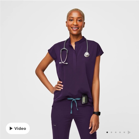 Figs Tops - Figs Purple Jam Rafaela Scrub Top Medium